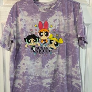Y2K Powerpuff Girls Purple Tie-Dye  Shirt XL